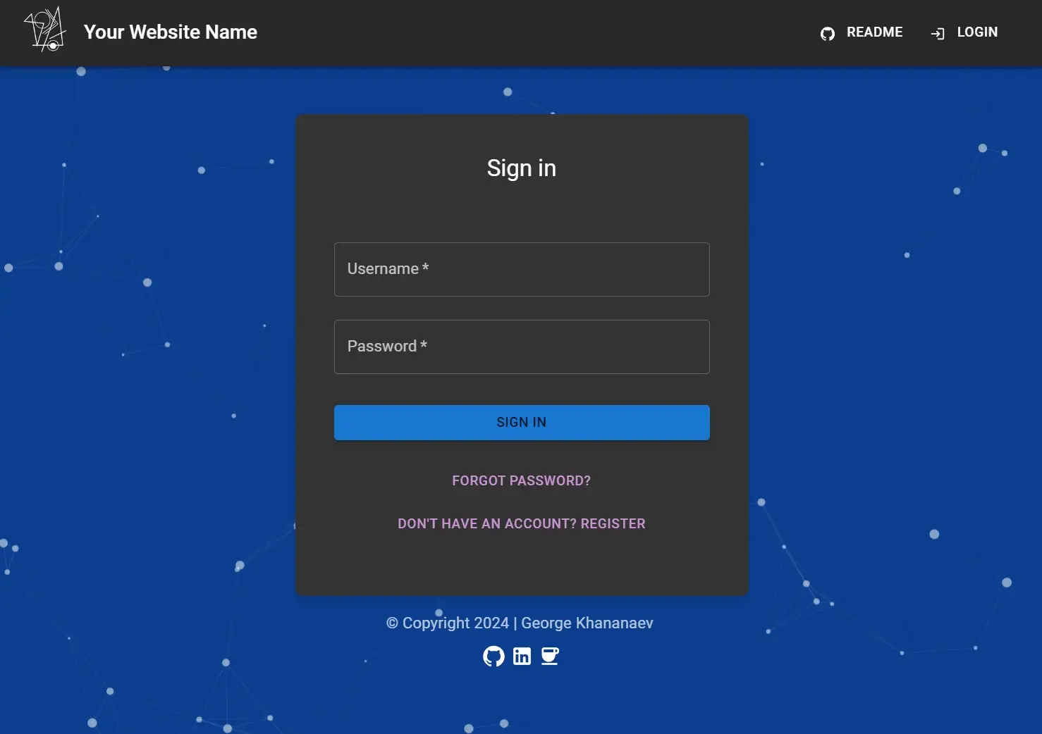PyNextStack public demo sign-in interface